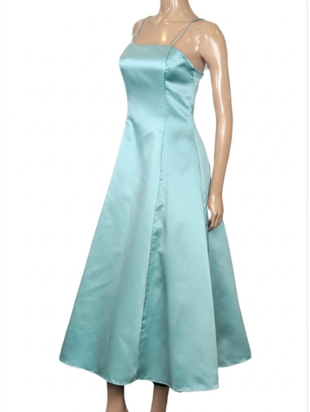 Scott McClintock Satin Formal Dress Vintage Y2K Tea Length Princess Prom Size 8